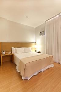 1 dormitorio con 1 cama grande en una habitación en Flat no Ianelli en Belo Horizonte