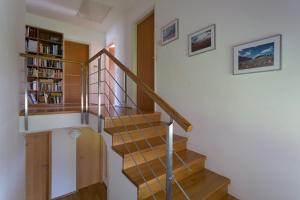 Zgornje Gorje的住宿－Vacation Home Sofia，书架房子里的楼梯