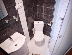 Koupelna v ubytování Hotel Bursztyn
