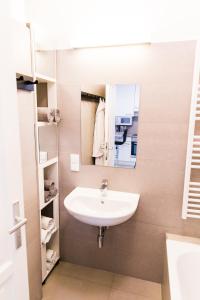 维也纳Design Place 1030 (airconditioned)的带水槽和镜子的浴室 更多37张照片