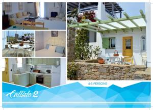 a collage of photos of a house at Callisto Houses in Márpissa