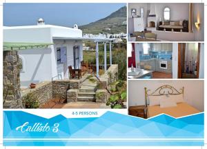 a collage of pictures of a house at Callisto Houses in Márpissa