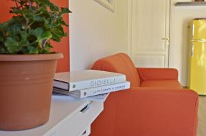 トルトリにあるCasa Vacanza Via Sulcisの鉢植えの机上の本