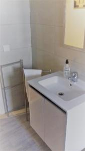 アビラにあるÁvila Flats Segovia 10のバスルーム(白い洗面台、鏡付)