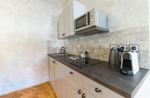 Kuchyňa alebo kuchynka v ubytovaní Babylon Apartmány