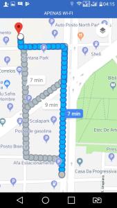 una captura de pantalla de la aplicación Google Maps en un teléfono en Hotel Carpe Diem, en São Paulo