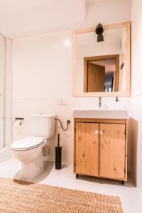 ザコパネにあるKasprowy Wierchのバスルーム(トイレ、洗面台、鏡付)