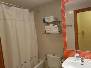 A bathroom at Apartamentos Olympia Center