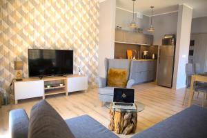 Μια τηλεόραση ή/και κέντρο ψυχαγωγίας στο Apartamenty Zakopiańska by Royal Aparts