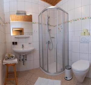 Koupelna v ubytování Bauernhof Flucher-Plaschg + 37 fotografií