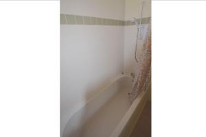 eine Badewanne im Bad mit einem Duschvorhang in der Unterkunft Dalriada by Loch Goil in Carrick + 11 Fotos