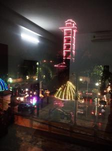 a view of a city at night with traffic at Sunflower Hotel in Ninh Binh