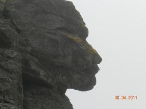 a close up of a rock with a face on it at Apart Hotel Apolonia Palace in Sinemorets