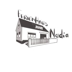 a black and white drawing of a house at Ferienhaus Nadia in Burgau