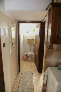 a small bathroom with a toilet and a sink at Beautiful Galilea in Deir Ḥannā