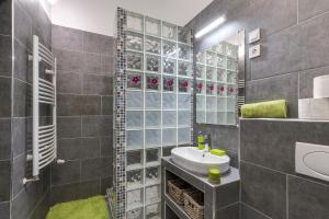 een badkamer met wastafel en douche bij Palace Residence in Boedapest +28 foto's