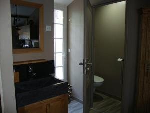 Koupelna v ubytování Gîte Les Roseaux Spa extérieur privatif inclus