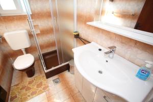 łazienka z umywalką, prysznicem i toaletą w obiekcie Apartment Michelle w Bibinje +23 zdjęcia