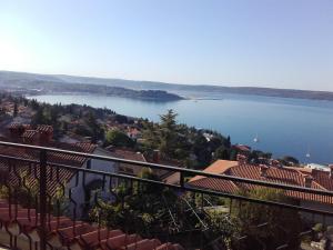 desde un balcón con vistas a un gran cuerpo de agua en Apartment Frador, en Portorož