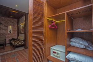a room with a bunk bed and a room with a desk at Hotel Marshyangdi in Kathmandu