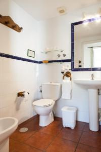 a bathroom with a toilet and a sink at Hotel Casona El Arral in Liérganes