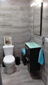 a bathroom with a toilet and a sink at Apartamento Vintage Benidorm in Benidorm