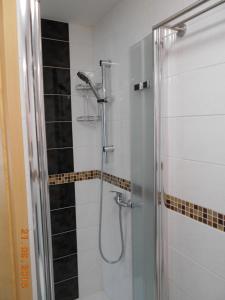 Ein Badezimmer in der Unterkunft Pension "Am Schloß"