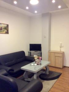 sala de estar con sofá y mesa en Apartman br.1, en Bijeljina