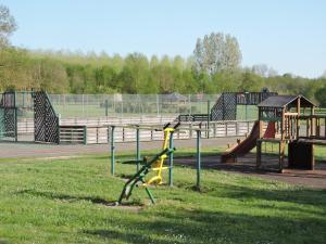 a playground with a slide in a park at Les Berges in Mareuil-sur-Cher