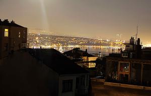 a view of a city at night at Frida Suites in Istanbul