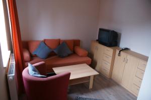 TV a/nebo společenská místnost v ubytování Ferien-/Monteurwohnung Olbrich + 3 fotografie