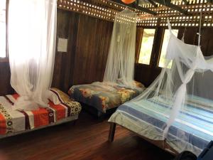 Uma cama ou camas num quarto em Luminosa Montezuma Hostel