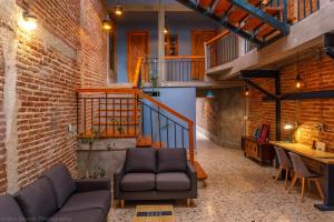Coin salon dans l'établissement La Abuelita Hostal