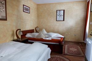 una habitación de hotel con 2 camas en una habitación en Complex Cabana Ciucas, en Cheia
