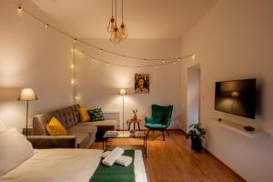TV a/nebo společenská místnost v ubytování Agnieszki 1 Apartment