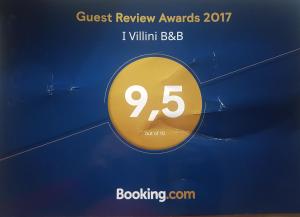 Certifikát, hodnocení, plakát nebo jiný dokument vystavený v ubytování I Villini Affittacamere