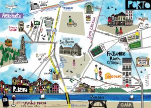 a map of the city of berlin with sights at Fontainhas River Residence in Porto +43 photos