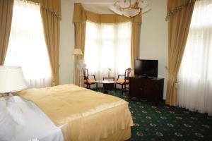 Televízia a/alebo spoločenská miestnosť v ubytovaní Hotel Mignon