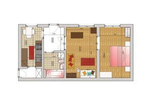 Plán poschodí v ubytovaní Budapestapartment9