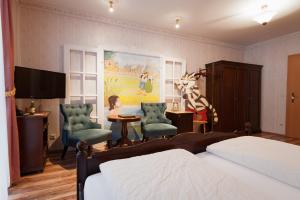 Posteľ alebo postele v izbe v ubytovaní Märchenhotel 3 Sterne Superior Waldpension Nebelstein