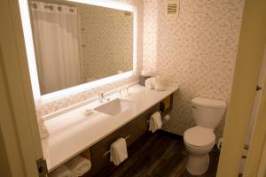 a bathroom with a sink and a toilet and a mirror at Holiday Inn Orlando International Airport by IHG in Orlando +111 photos