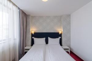 Postel nebo postele na pokoji v ubytování Apart Hotel Vlad Tepes