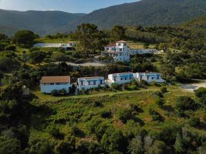 una vista aérea de una casa en una colina en Azur Hotel, en Le Lavandou
