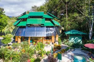 an aerial view of a house with a garden at Yaba Chigui Lodge in Ojochal