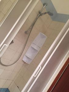 加爾達湖濱的住宿－維查利瓦公寓式酒店，带淋浴的浴室,带玻璃门