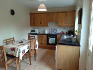 cocina con mesa, mesa y sillas en Townhouse 4 Barrow Lane en Carlow