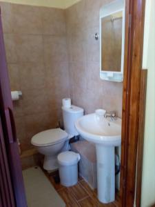 レプトカリヤにあるOlympus Aegean Houseのバスルーム(トイレ、洗面台付)