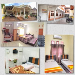 a collage of four pictures of a house at Pondok Simpang Tiga in Sabong