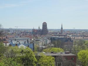Výhľad na mesto Gdansk alebo výhľad na mesto priamo z privátu