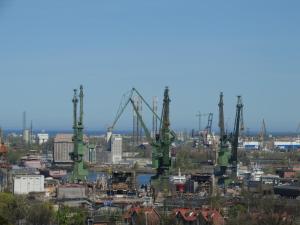 Výhľad na mesto Gdansk alebo výhľad na mesto priamo z privátu